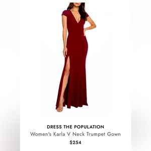Dresss the Population - Karla V Neck Trumpet Gown - Size Small